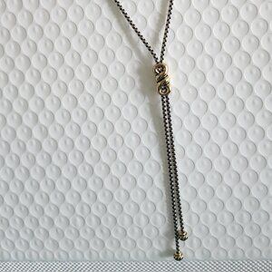 Brighton Interlok Two Tone Lariat Necklace